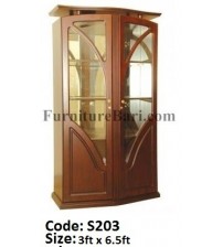 Wooden Modern Showcase S203 (2 Door)