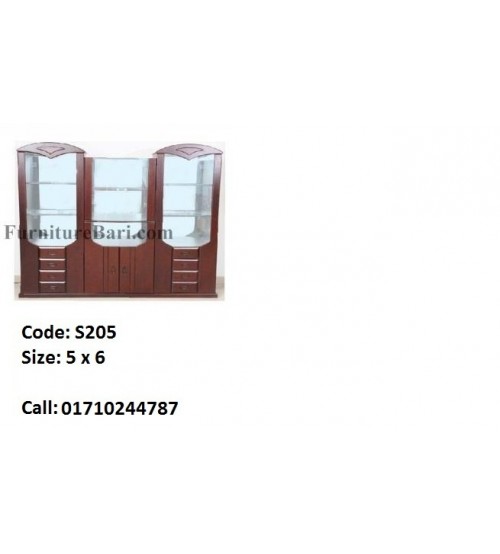Wooden Modern Showcase S205 (4 Doors)