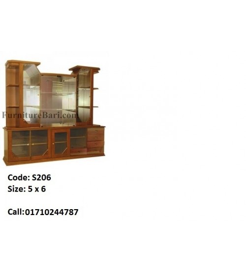 Wooden Modern Showcase S206 (4 Doors)