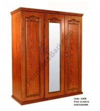 Wooden Mirror Almirah 3 Door A308