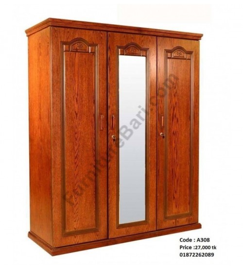 Wooden Mirror Almirah 3 Door A308 Wooden Mirror Almirah 3 Door A308