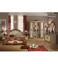 Wooden Bedroom Set P348 (Bed, Side Table, Dressing Table, Almira)