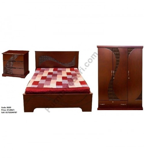 Wooden Bedroom set B305 (Bed, Side Table, Almira) Wooden Bedroom set B305 (Bed, Side Table, Almira)