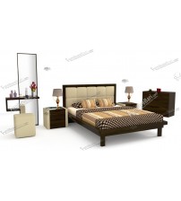Wooden Bedroom set PS573 (Bed, Side Table, Chest Of Drawer, Dressing Table) 