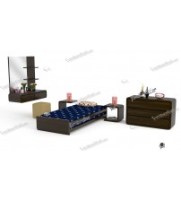 Wooden Bedroom Set PS603 (Bed, Side Table, Chest Of Drawer, Dressing Table)