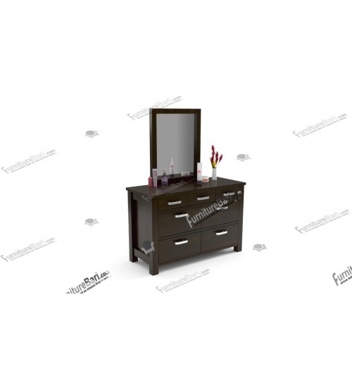 Wooden Bedroom Set PS601 (Bed, Side Table, Chest Of Drawer, Dressing Table)