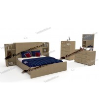 Wooden Bedroom Set PS596 (Bed, Chest Of Drawer, Dressing Table)