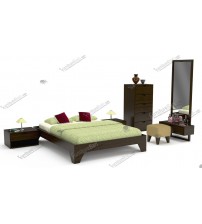 Wooden Bedroom Set PS598 (Bed, Side Table, Chest Of Drawer, Dressing Table)