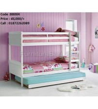 Wooden White Bunk Bed Without Mattress BB004