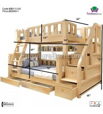 Tortilla Wooden Bunk Bed Without Mattress BB0110