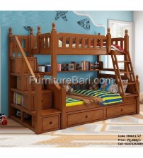 Wooden Bunk Bed Without Cabinet - Drawer - Mattress BB023