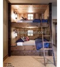 Fixed Wooden Bunk Bed Without Mattress BB025