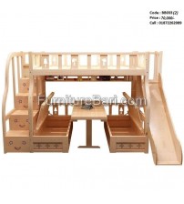 Dexter Wooden Bunk Bed Without Mattress - Slipper - Cabinet BB033