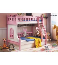 Wooden White Bunk Bed Without Cabinet - Mattress BB012