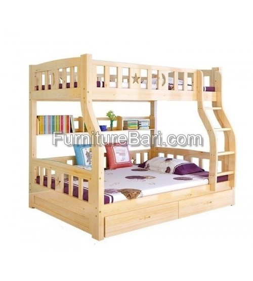 Imported Wooden Bunk Bed Without Cabinet - Slipper - Mattress BB020 Imported Wooden Bunk Bed Without Cabinet - Slipper - Mattress BB020