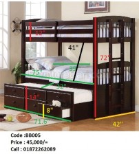 Wooden Bunk Bed Without Mattress BB005