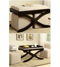 2 Seater Wooden Fabric Coffee Table GT111