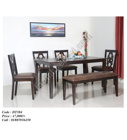 Zenline Dining Table DT384 (4 Chairs + 1 Table + 1 Tool)