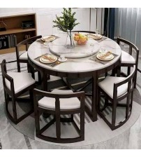 Space Saving New Round Dining Table DT681 (6 Chairs + 1 Table)