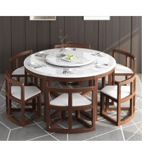 Space Saving New Round Dining Table DT681 (6 Chairs + 1 Table)