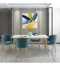 Marble Dining Table DT701 (4 Chairs + 1 Table)