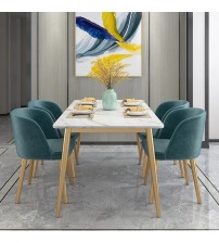 Marble Dining Table DT701 (4 Chairs + 1 Table)
