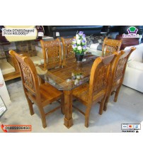 Wooden Dining Table DT481 (6 Chairs + 1 Table)
