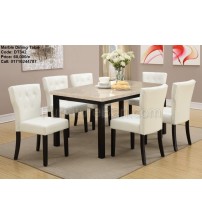 Marble Dining Table DT342 (6 Chairs + 1 Table)