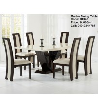 Marble Dining Table DT343 (6 Chairs + 1 Table)