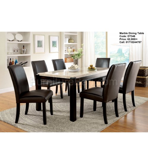 The Opal Marble Dining Table DT346 (6 Chairs + 1 Table)