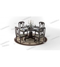 Rupkotha Modern Dining Table DT686 (4 Chairs + 1 Table)