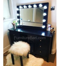 Lighting Vanity Wooden Dressing Table VD376 (Without Stool)