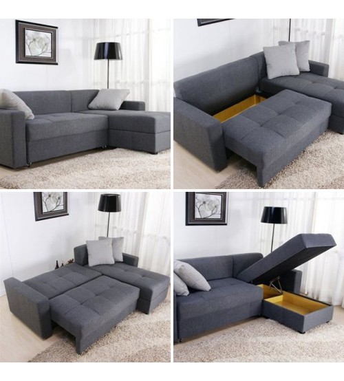 Pull Out Sofa Bed with Storage SCB069