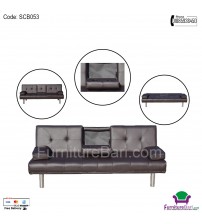 Folding AF Leather Sofa Bed with Holder SCB053