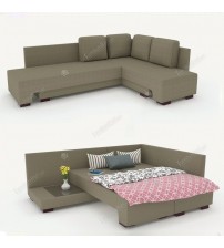 Carrie L Shape Fabrics Sofa Cum Bed SCB090