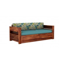 Two Seater Wooden Sofa Cum Bed SCB117