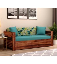 Two Seater Wooden Sofa Cum Bed SCB117
