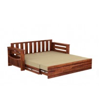 Two Seater Wooden Sofa Cum Bed SCB118