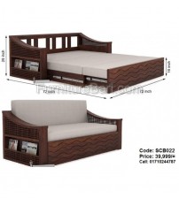 Three Seater Wooden Sofa Cum Bed SCB022