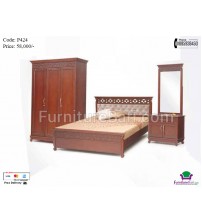 Wooden Bedroom set P421 (Bed, Dressing Table, Waredrobe)