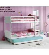 Wooden White Bunk Bed Without Mattress BB004